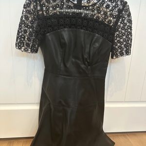 black faux leather dress